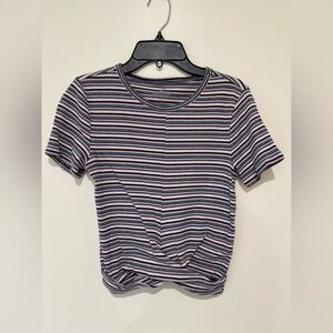 Hollister Striped Short Sleeve Women's Top size Medium
